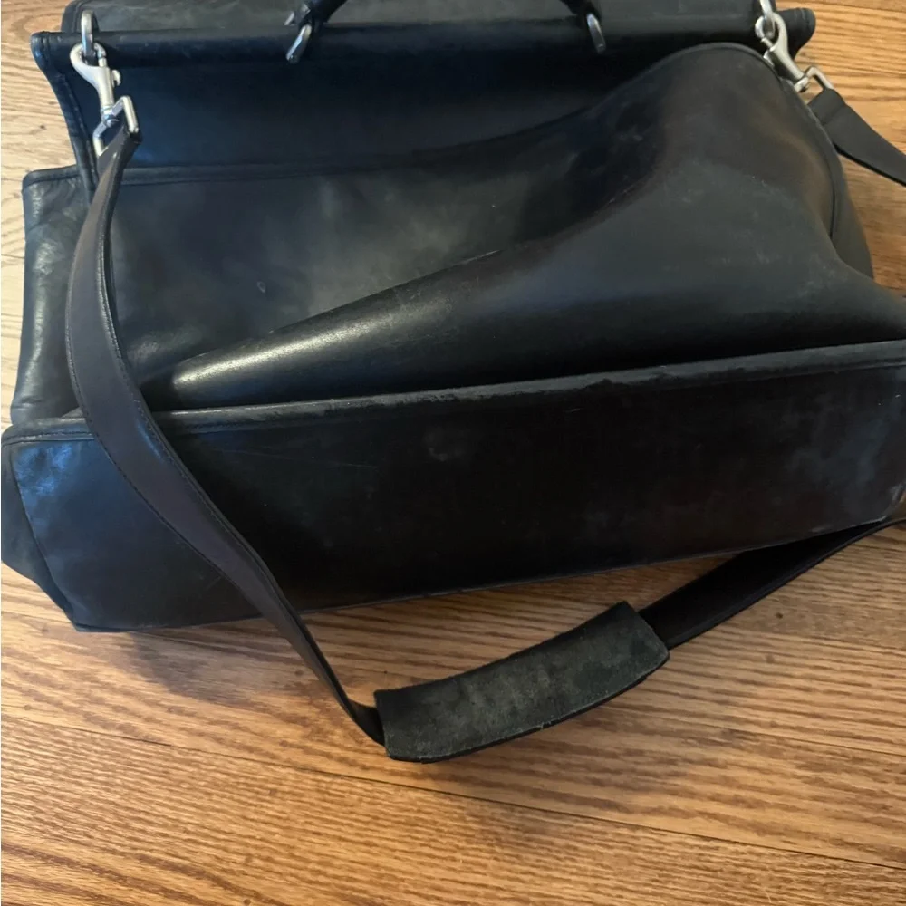 Vintage Coach Beekman black leather briefcase